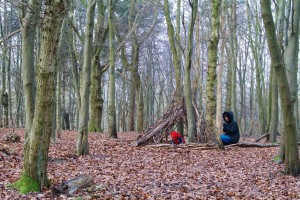 Mum and child in the woods