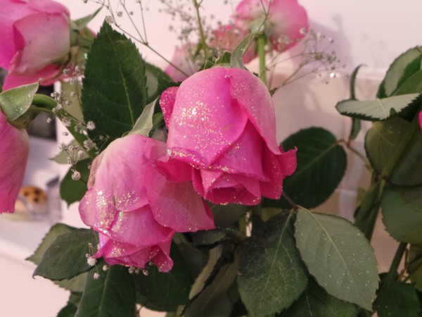 Pink Rose Pink Sparkly Rose